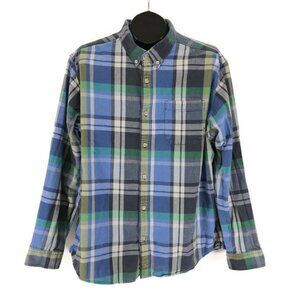 Eddie Bauer Classic Fit Flannel Plaid Shirt Men's 2XL Long Sleeve 100% Cotton